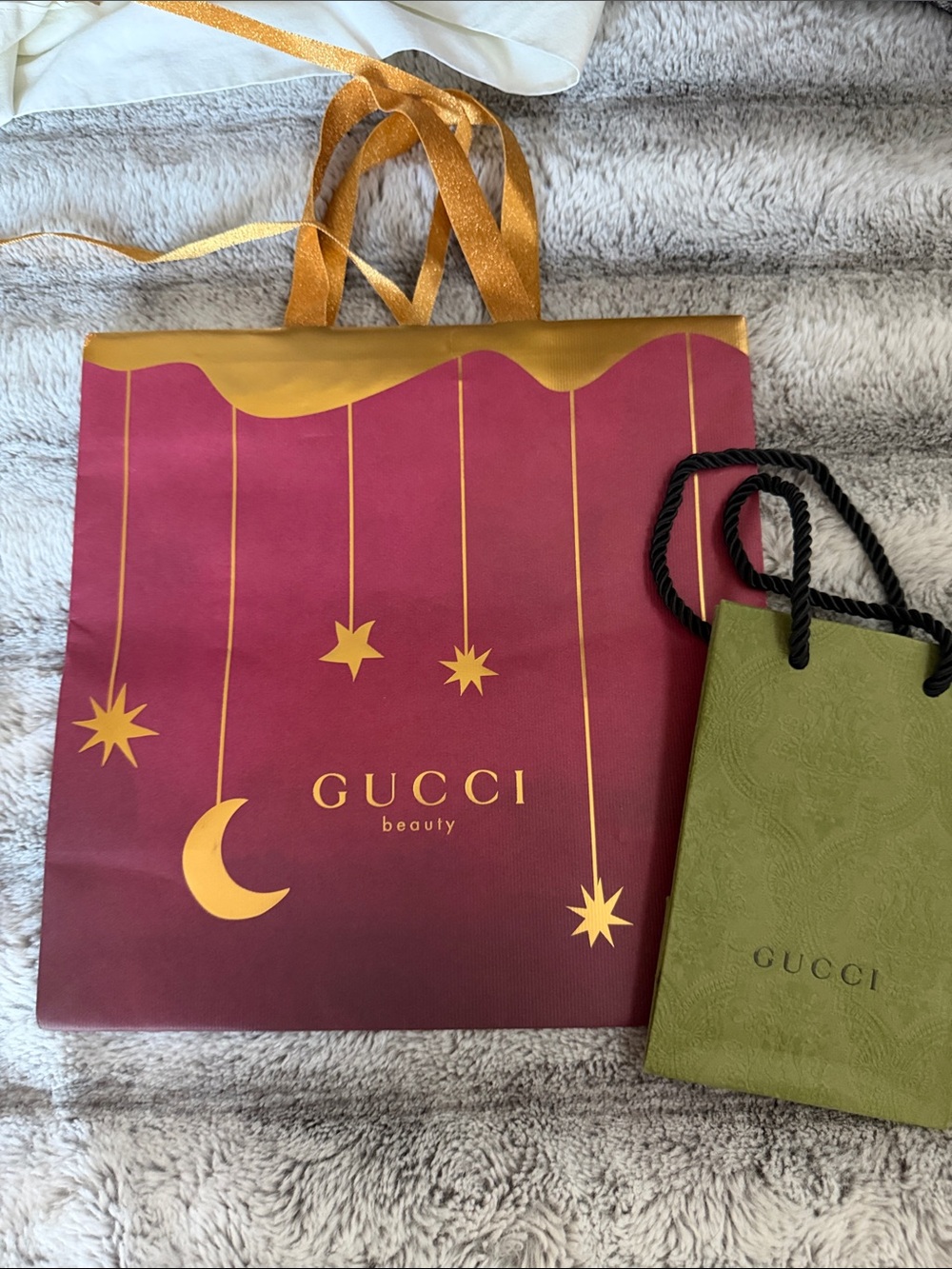 Gucci Burgundy and Gold Beauty Gift Tote Bags x bags